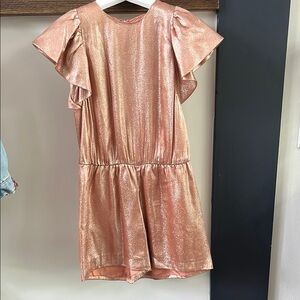 Gucci Rose Gold Ruffled Smocked Romper